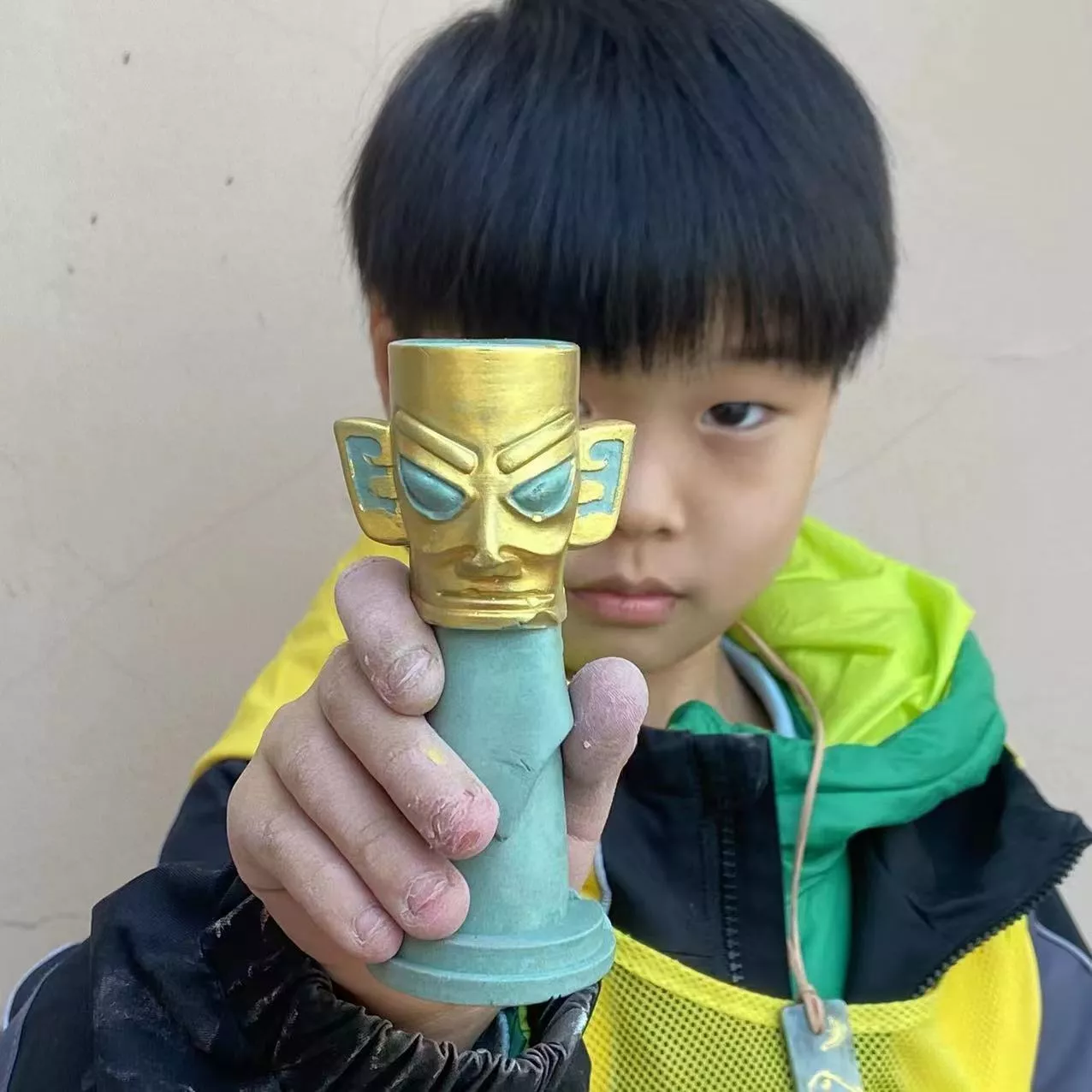 我亲手做的青铜头像作品
